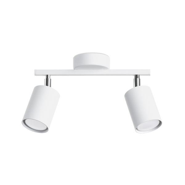 Plafonnier Acier Blanc GU10 2 Lemmi