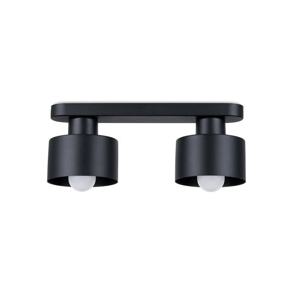Plafonnier Acier Noir E27 2 Savar