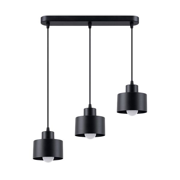 Suspension Acier Noir E27 3 Savar