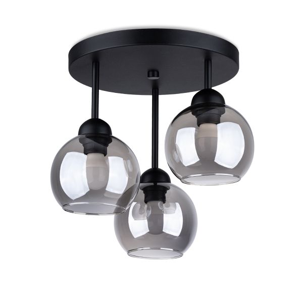 Lustre Acier Noir E27 3 Alino