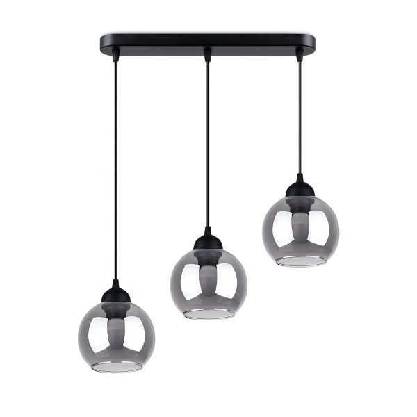 Suspension Acier Noir E27 3 Alino