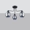 Lustre Acier Noir E27 3 Fillan
