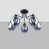 Lustre Acier Noir E27 5 Fillan