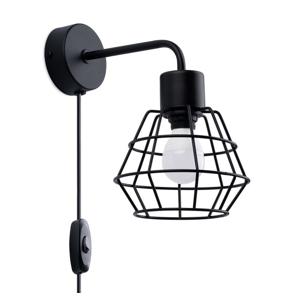 Applique Acier Noir E14 1 Suba