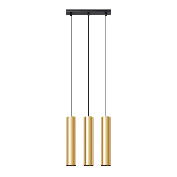Suspension Acier Éclat Doré GU10 3 Lagos