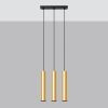 Suspension Acier Éclat Doré GU10 3 Lagos