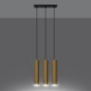 Suspension Acier Éclat Doré GU10 3 Lagos