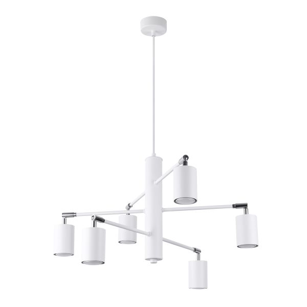 Suspension Acier Blanc GU10 6 Lemmi