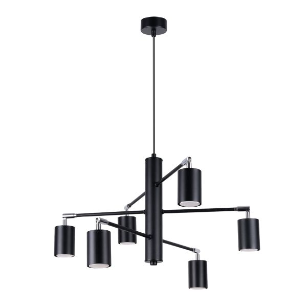 Suspension Acier Noir GU10 6 Lemmi
