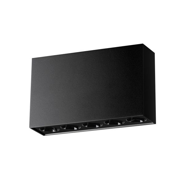 Plafonnier Aluminium Noir LED 5 Sole