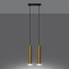 Suspension Acier Éclat Doré GU10 2 Lagos