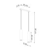 Suspension Acier Éclat Doré GU10 2 Lagos