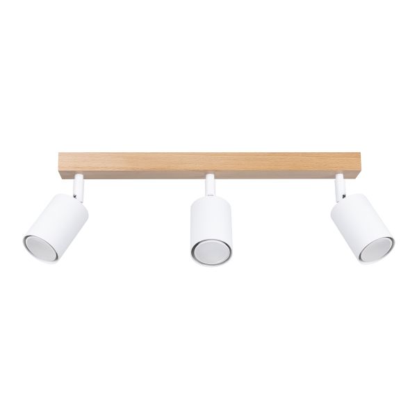 Plafonnier Acier Bois/Blanc GU10 3 Verdo Line