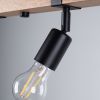 Plafonnier Acier Bois/Noir E27 4 Zuca
