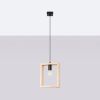 Suspension Acier Bois Naturel E27 1 Aries