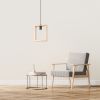 Suspension Acier Bois Naturel E27 1 Aries