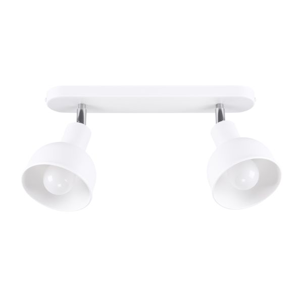 Plafonnier Acier Blanc E27 2 Elba