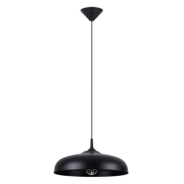 Suspension Acier Noir E27 1 Gina