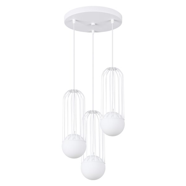 Lustre Acier Blanc G9 3 Brina