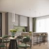 Lustre Acier Blanc G9 3 Arche