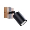 Applique Acier Noir/Bois Naturel GU10 1 Fager