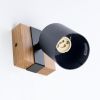Applique Acier Noir/Bois Naturel GU10 1 Fager