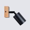 Applique Acier Noir/Bois Naturel GU10 1 Fager