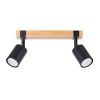 Plafonnier Acier Noir/Bois Naturel GU10 2 Fager