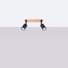 Plafonnier Acier Noir/Bois Naturel GU10 2 Fager