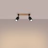 Plafonnier Acier Noir/Bois Naturel GU10 2 Fager