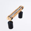 Plafonnier Acier Noir/Bois Naturel GU10 2 Fager