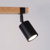 Plafonnier Acier Noir/Bois Naturel GU10 2 Fager