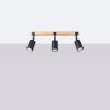 Plafonnier Acier Noir/Bois Naturel GU10 3 Fager