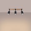 Plafonnier Acier Noir/Bois Naturel GU10 3 Fager