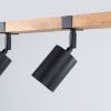 Plafonnier Acier Noir/Bois Naturel GU10 3 Fager