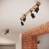 Plafonnier Acier Noir/Bois Naturel GU10 3 Fager
