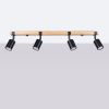Plafonnier Acier Noir/Bois Naturel GU10 4 Fager