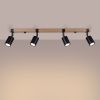 Plafonnier Acier Noir/Bois Naturel GU10 4 Fager