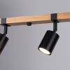 Plafonnier Acier Noir/Bois Naturel GU10 4 Fager