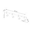 Plafonnier Acier Noir/Bois Naturel GU10 4 Fager