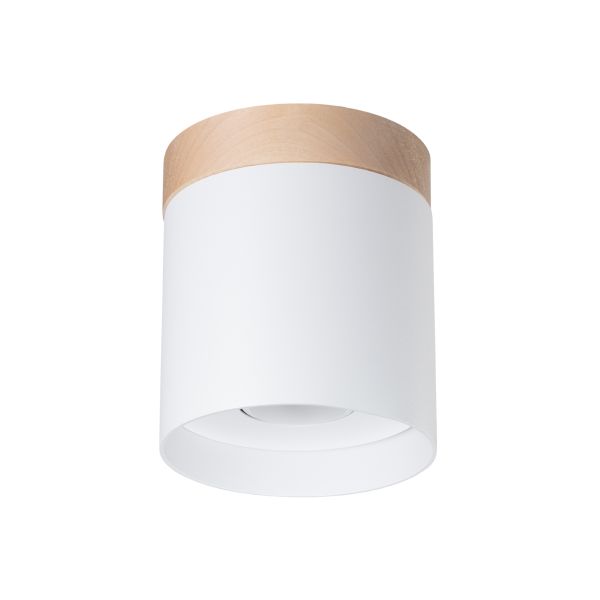 Plafonnier Bois Blanc/Bois Naturel GU10 1 Rif