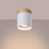 Plafonnier Bois Blanc/Bois Naturel GU10 1 Rif