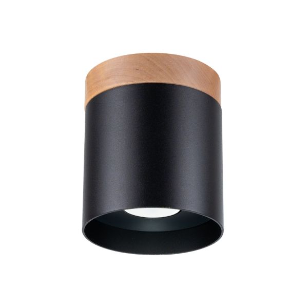 Plafonnier Bois Noir/Bois Naturel GU10 1 Rif