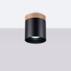 Plafonnier Bois Noir/Bois Naturel GU10 1 Rif