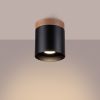 Plafonnier Bois Noir/Bois Naturel GU10 1 Rif