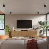 Plafonnier Bois Noir/Bois Naturel GU10 1 Rif