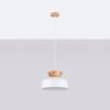 Suspension Bois Blanc/Bois Naturel E27 1 Marion