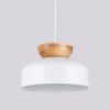 Suspension Bois Blanc/Bois Naturel E27 1 Marion