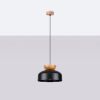 Suspension Bois Noir/Bois Naturel E27 1 Marion