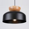 Suspension Bois Noir/Bois Naturel E27 1 Marion